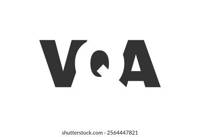 VQA logo design. Initial letter V Q A bold font style for tech startups, consulting, corporate branding. Creative company name, headlines typography identity, trendy logotype. Vector illustration.