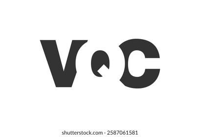 VQC logo design. Initial letter V Q C bold font style for tech startups, consulting, corporate branding. Creative company name, headlines typography identity, trendy logotype. Vector illustration.