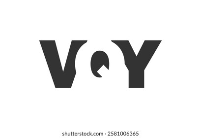 VQY logo design. Initial letter V Q Y bold font style for tech startups, consulting, corporate branding. Creative company name, headlines typography identity, trendy logotype. Vector illustration.