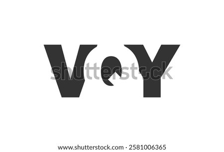 VQY logo design. Initial letter V Q Y bold font style for tech startups, consulting, corporate branding. Creative company name, headlines typography identity, trendy logotype. Vector illustration.