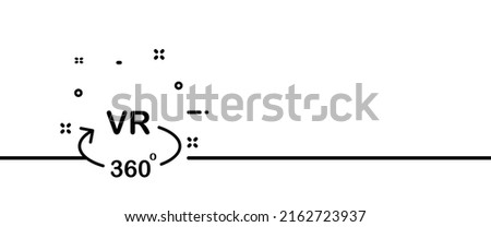 VR 360 degrees line icon. Modern, new, watch, play game, gamer, view angle, metaverse. Virtual reality concept. One line style. Vector line icon for Business and Advertising.