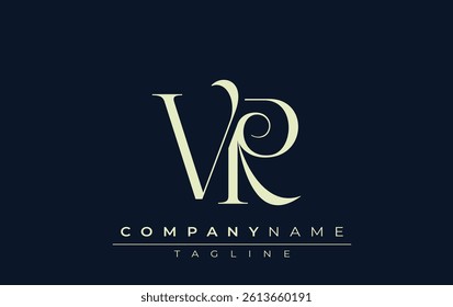 VR abstract Logo. Elegantly Designed Minimalist Monogram Logo with Stylish Lettering. Sophisticated and sleek minimalist monogram showcasing unique lettering design.