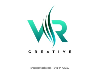 VR vr alphabet letter logo design idea concept for business or personal brand identity icon Vector Illustration.