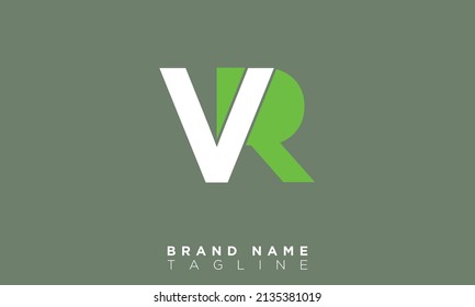 VR Alphabet letters Initials Monogram logo RV, V and R