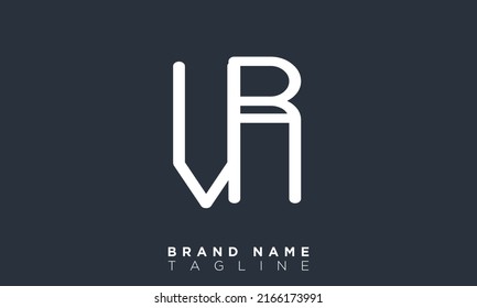 VR Alphabet letters Initials Monogram logo RV, V and R