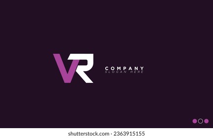 VR Alphabet letters Initials Monogram logo RV, V and R