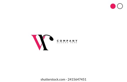  VR Alphabet letters Initials Monogram logo RV, V and R