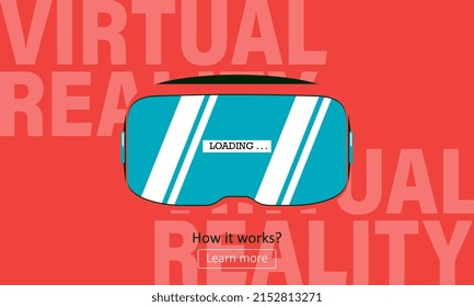 VR AR AR Design para página web. Auricular de realidad virtual