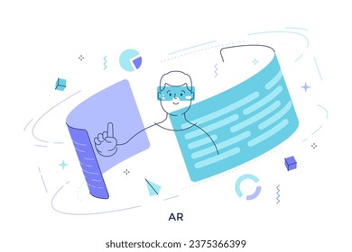 VR and AR in education abstract concept vector illustration. Immersive and interactive learning, virtual reality glasses, augmented reality, technology in education, headset abstract metaphor.