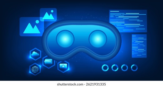 VR and AR glasses that demonstrate the workings of virtual reality technology represent the integration of the digital world with the real world for a cutting-edge user experience.