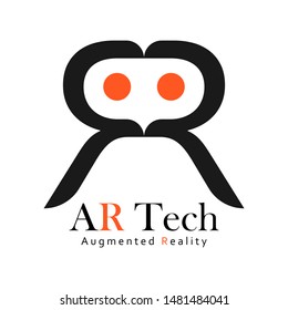 VR or AR logo, augmented reality Logo Virtual reality flat design , 