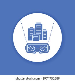 VR architecture black line icon. Virtual building development. Smart industry. Pictogram for web page, mobile app, promo