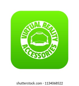 Vr arena icon green vector isolated on white background