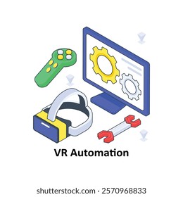 VR Automation isometric Colored illustration. EPS File stock illustration