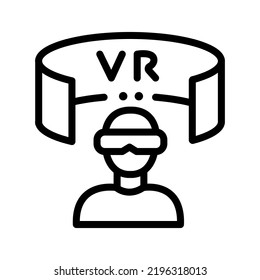 vr Avatar-Icon-Illustration bearbeitet Strich