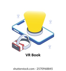 VR Book isometric Colored illustration. EPS File stock illustration