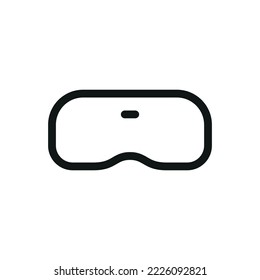 VR box headset isolated icon, virtual reality glasses box outline vector icon with editable stroke