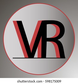 VR box logo, banner and icon. flat text for vr company