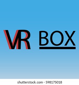 VR box logo, banner and icon. flat text for vr company