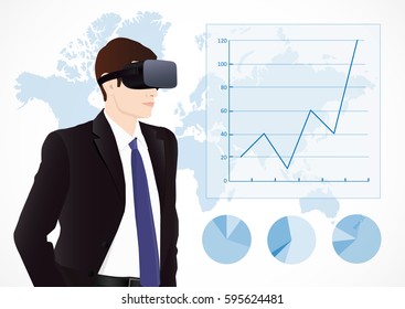 VR for business. Chart financial statistics.
