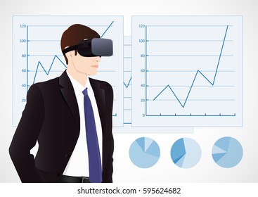 VR for business. Chart financial statistics.