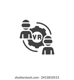 VR business settings vector icon. filled flat sign for mobile concept and web design. VR Business Collaboration glyph icon. Symbol, logo illustration. Vector graphics