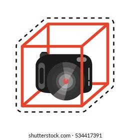 vr camera digital video function design cut line vector illustration eps