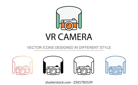 Vr diseño de icono de cámara con fondo blanco Ilustración de stock