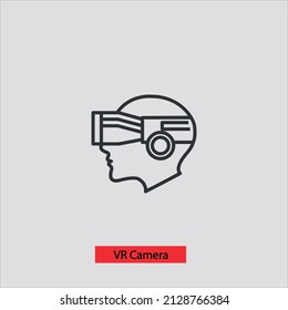 vr camera  icon vector icon.Editable stroke.linear style sign for use web design and mobile apps,logo.Symbol illustration.Pixel vector graphics - Vector
