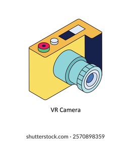 VR Camera isometric Colored illustration. EPS File stock illustration