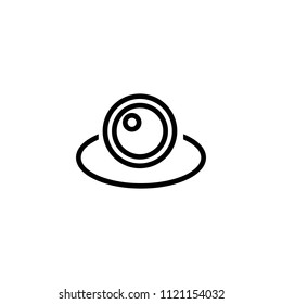 VR camera line icon. Round, circle, rotation. Virtual reality concept. Can be used for topics like panorama, vr devices, photo, video technology