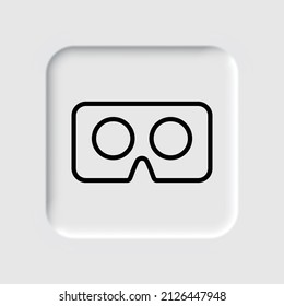 Vr cardboard simple icon. Flat desing. Neumorphism design.ai