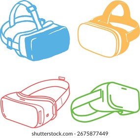 Vetor colorido estilo cartoon VR