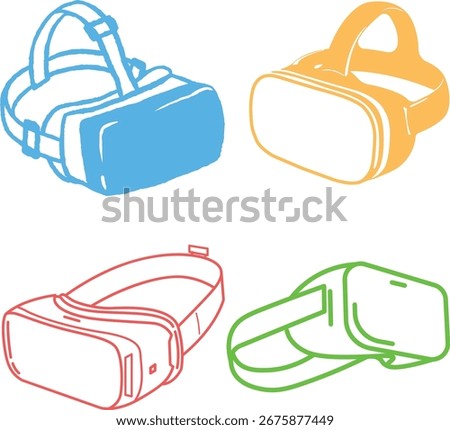 VR cartoon style colorfull vector