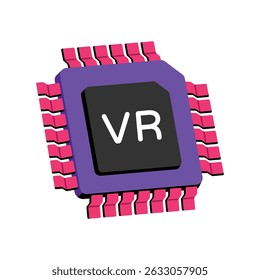 VR Chip Vector style icon. Eps 10 file