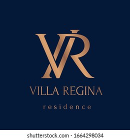 VR classical monogram. Logotype for business