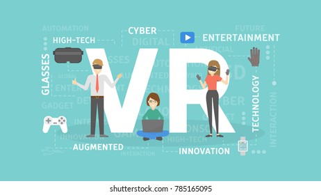 VR concept illustration. Idea of virtual reality.