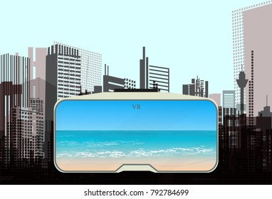 VR concept illustration. The virtual reality are better than the real life. The future that awaits us.