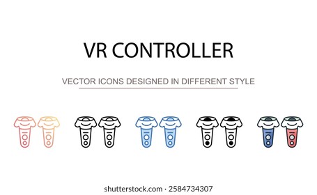 Vr Controller icon design with white background stock illustration