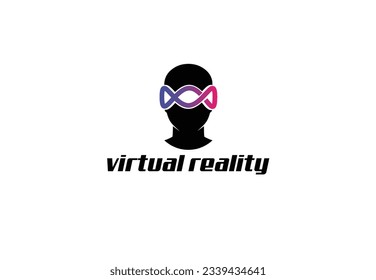 vr creative logo design concept. virtual reality logo design. virtual reality creative logo.