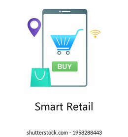 Vr ecommerce, flat gradient conceptual vector of smart retail 