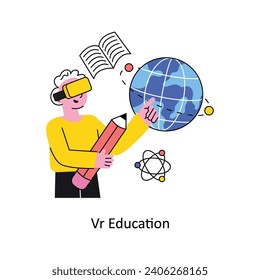 Vr Education Vektor Filled Umriss Design Illustration. Symbol auf weißem Hintergrund EPS10-Datei 