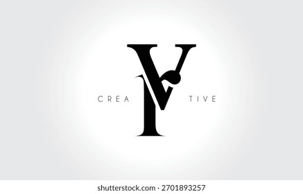 VRvr Logotipo Elegante Serif Monogram - Luxo Letra Tipográfica em Minúsculas para Marca Moderna