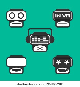 vr emoticon set. virtual reality emoji