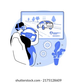 VR in entertainment isolated cartoon vector illustrations. Man in VR glasses playing game, virtual racing, virtual and augmented reality, modern technology, leisure time vector cartoon.