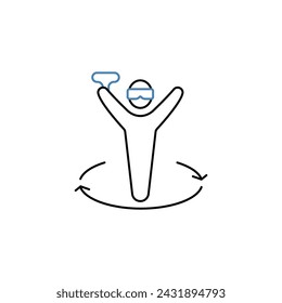 vr experience concept line icon. Simple element illustration. vr experience concept outline symbol design.