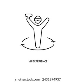 vr experience concept line icon. Simple element illustration. vr experience concept outline symbol design.