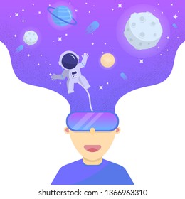 VR experience to galaxy background