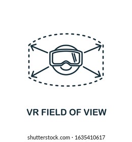 Vr Field Of View icon from augmented reality collection. Simple line element Vr Field Of View symbol for templates, web design and infographics