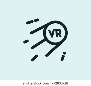 VR future icon line isolated on clean background. Futuristic concept drawing VR future icon line in modern style. Vector VR icon illustration for your web site mobile logo app UI design.